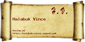 Halabuk Vince névjegykártya